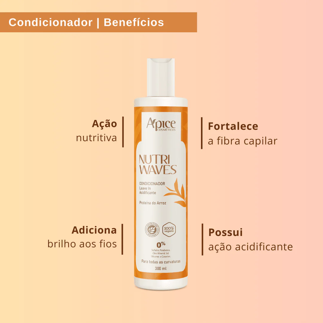 Kit Onduladas Nutri Waves - Shampoo, Condicionador, Máscara e Creme de Pentear (4 ITENS) - Image 6